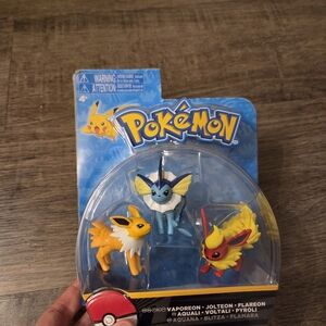 Vaporeon, Jolteon, and Flareon Figure Set